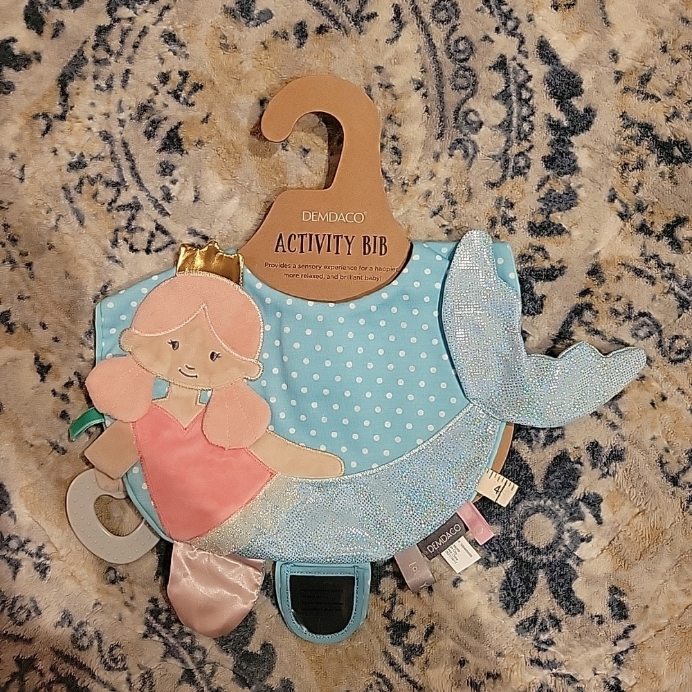 NWT Blue and Pink Mermaid Activity Bib
